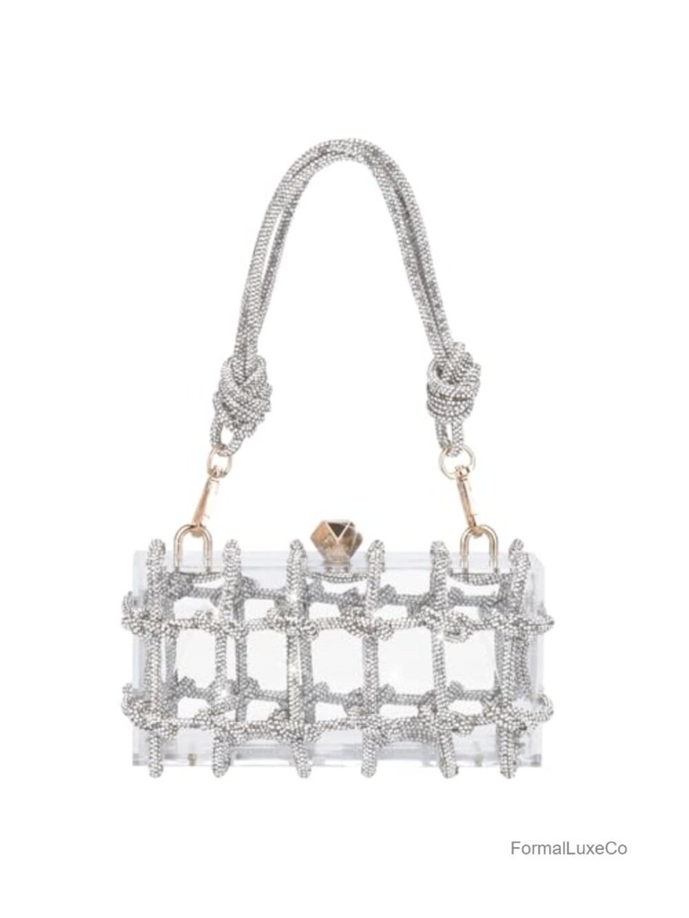 Acrylic Rhinestone Clutch Purse Sparkly Evening Bag Wedding Party Bling